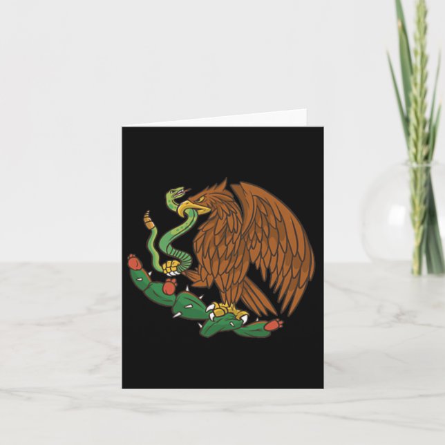 Eagle Emblem Mexico Mexican Flag Cinco De Mayo Mex Card (Front)