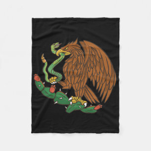 Eagle Emblem Mexico Mexican Flag Cinco De Mayo Mex Fleece Blanket