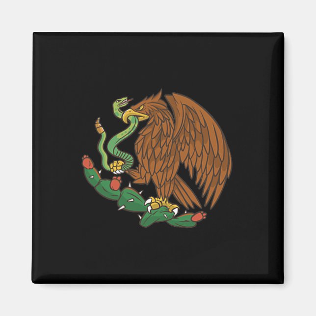 Eagle Emblem Mexico Mexican Flag Cinco De Mayo Mex Magnet (Front)