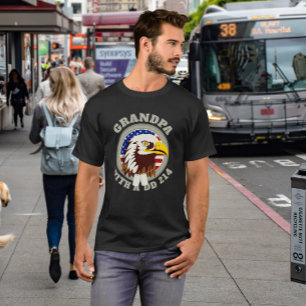 Eagle Emblem USA Flag   Grandpa DD 214 Black T-Shirt