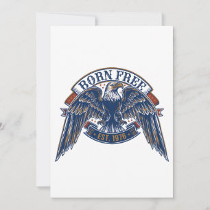 Eagle Emblem with Born Free Banner, Majestic Eagle Invitation