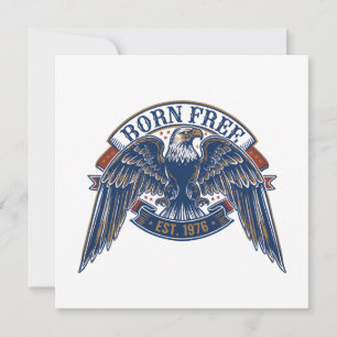 Eagle Emblem with Born Free Banner, Majestic Eagle Invitation