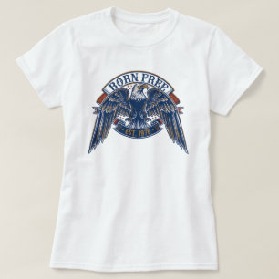 Eagle Emblem with Born Free Banner, Majestic Eagle T-Shirt