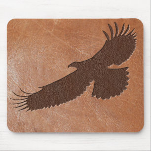 Eagle Embossed Leather Mouse Pad