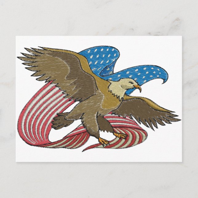 Eagle embroidered postcard (Front)