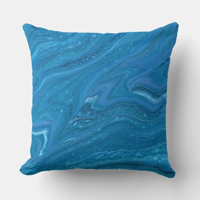 Eagle Eye 2 Abstract Blue Cushion (Front)