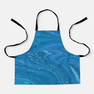 Eagle Eye 3 Cool Blue Abstract Apron