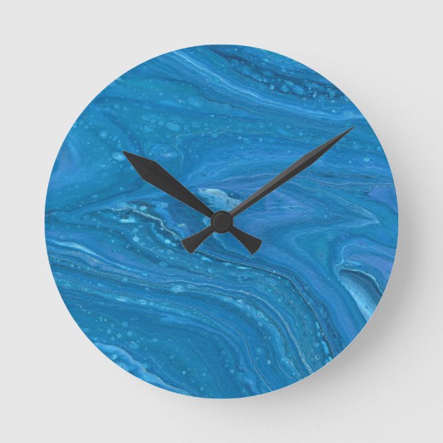 Eagle Eye 3 Cool Blue Abstract Clock (Front)