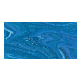 Eagle Eye 3 Cool Blue Abstract Poster Print