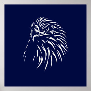 Eagle face design poster