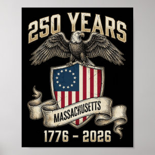 Eagle Flag 250 Years 1776-2026 250th Birthday Mach Poster