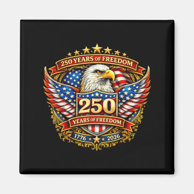 Eagle Flag 250 Years 1776 Design Magnet (Front)