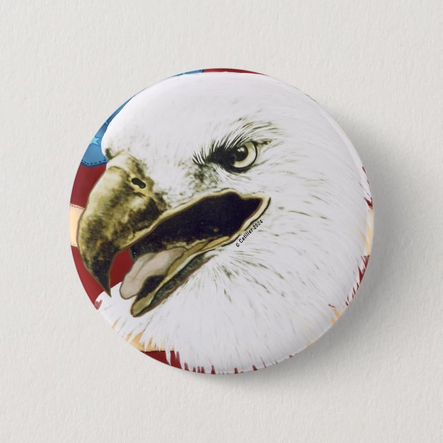 Eagle Flag 6 Cm Round Badge (Front)