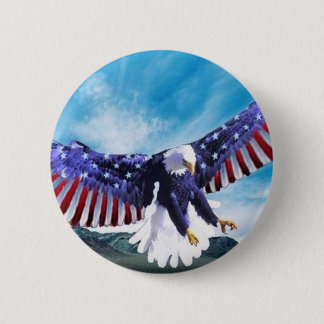 Eagle Flag 6 Cm Round Badge