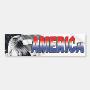 Eagle & Flag America Bumper Sticker