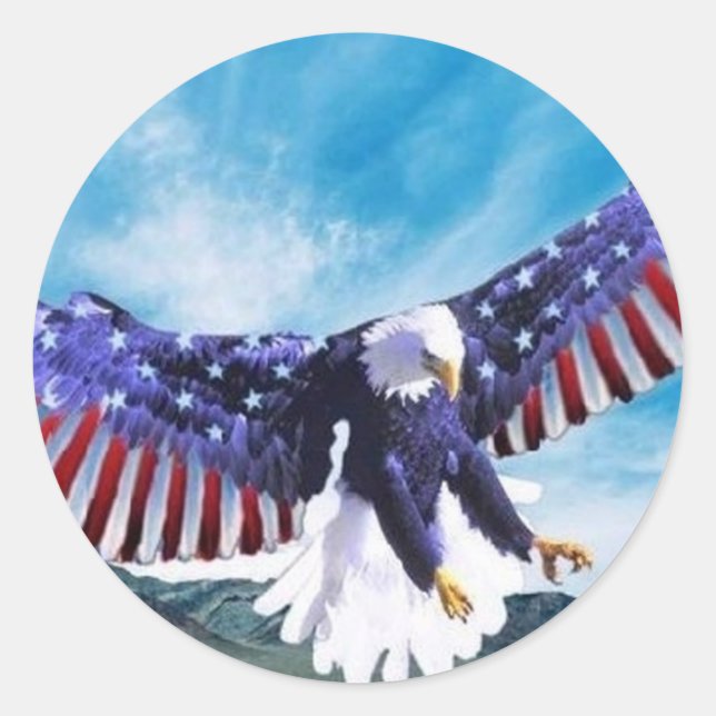 Eagle Flag Classic Round Sticker (Front)