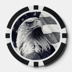 Eagle & Flag Poker Chips