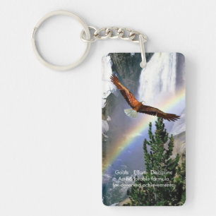 Eagle flies over the Rainbow - 2 Sided Key Chain