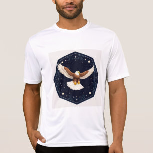 Eagle Flying Against Starry Background T-Shirt