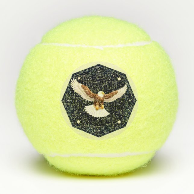 Eagle Flying Against Starry Background Tennis Balls (Front)