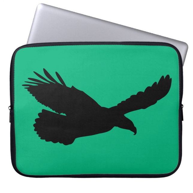 Eagle Flying Green Laptop Sleeve Your Colour - Tex (Front)