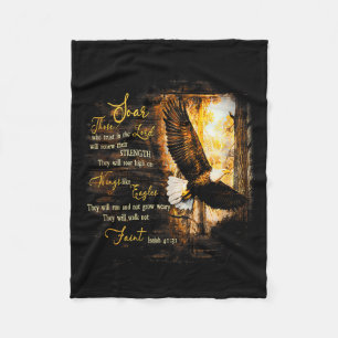 Eagle Forest They Will Soar High On Wings Jesus Is Fleece Blanket