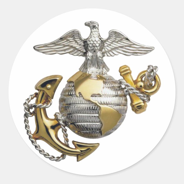 Eagle Globe Anchor Classic Round Sticker (Front)