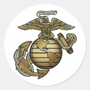 Eagle Globe Anchor Classic Round Sticker