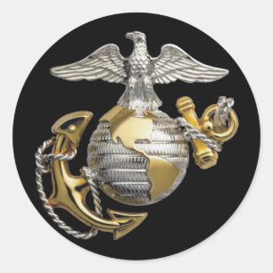 Eagle Globe Anchor Classic Round Sticker