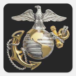 Eagle Globe Anchor Square Sticker