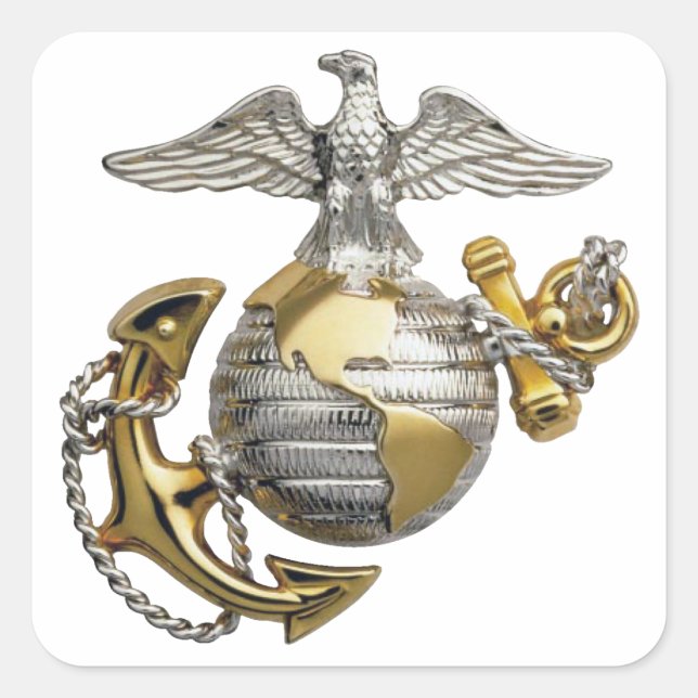 Eagle Globe Anchor Square Sticker (Front)