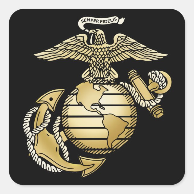 Eagle Globe Anchor Square Sticker (Front)