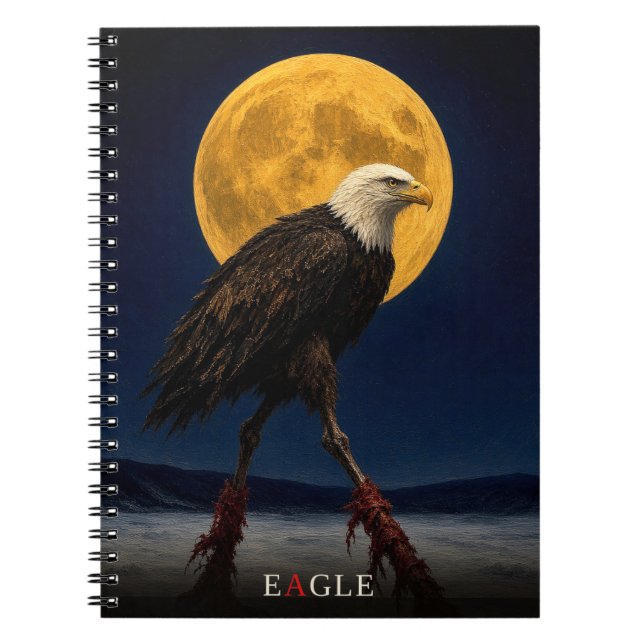 Eagle Glowing Legs gothic Surreal Notebook (Front)