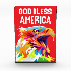 Eagle God Bless America Photo Block