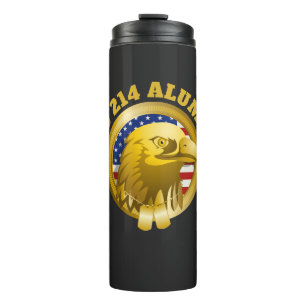 Eagle Gold Emblem USA Flag   DD 214 Alumni Black Thermal Tumbler