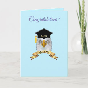 Eagle graduation congratulations on light blue card