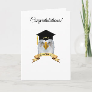 Eagle graduation congratulations on white card