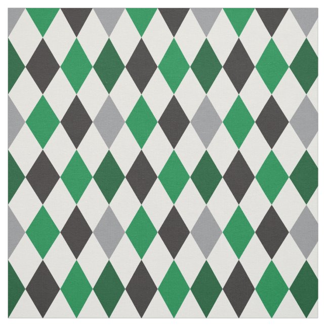 Eagle Green & Black Argyle Pattern Fabric (Swatch)