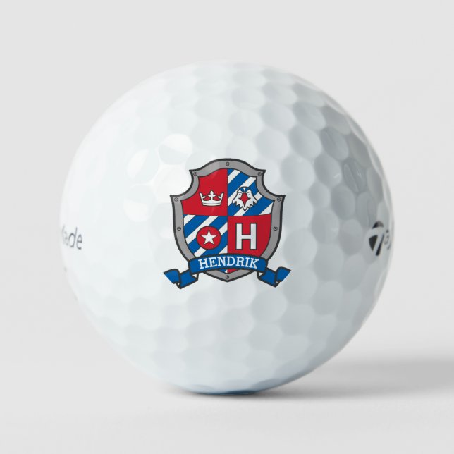 Eagle H monogram red blue crest  Golf Balls (Front)