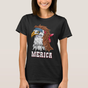 Eagle Hair Mullet Merica American Flag Usa Celebra T-Shirt