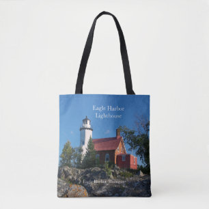 Eagle Harbour Lighthouse all over tote bag