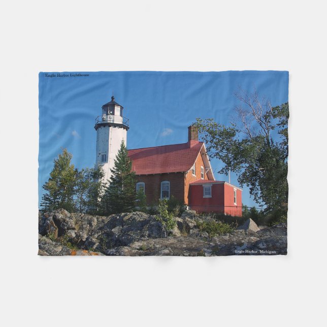 Eagle Harbour Lighthouse blanket (Front (Horizontal))