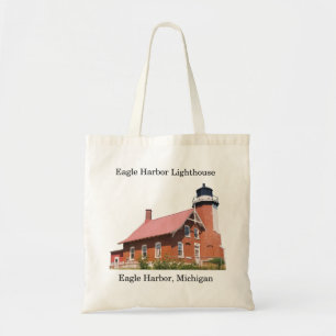 Eagle Harbour Lighthouse cut out tote bag