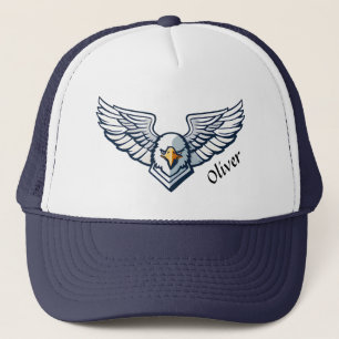 Eagle Head and Wings Emblem Trucker Hat