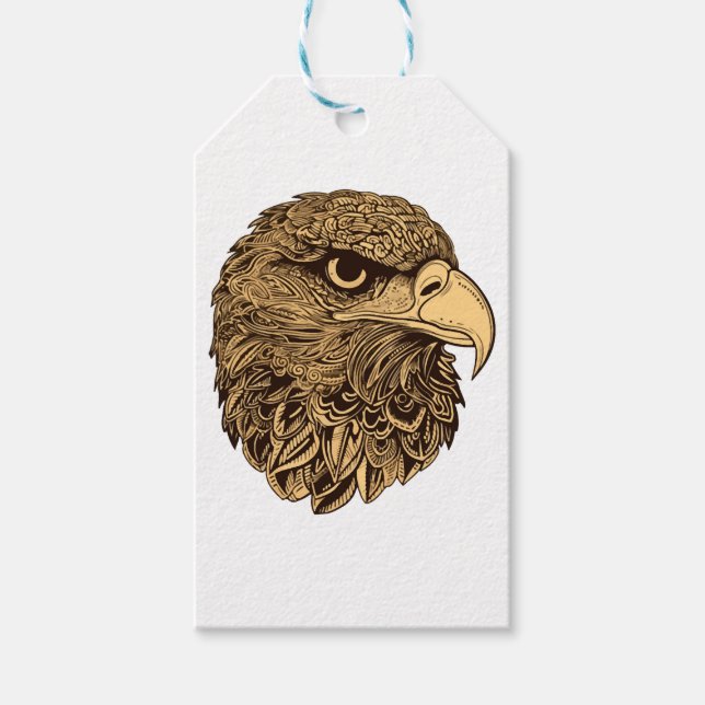 Eagle head animal gift tags (Front)