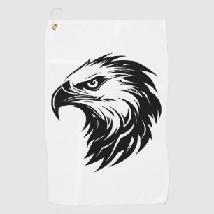 Eagle head bird of prey silhouette golf towel