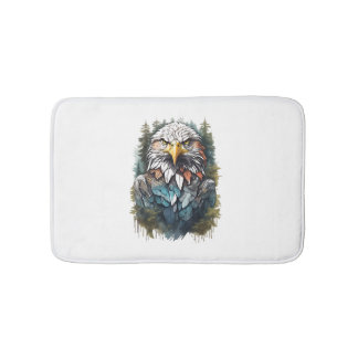 Eagle Head in Forest Bath Mat