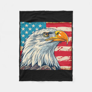 Eagle Head Usa Flag Us Flag Fleece Blanket