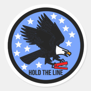 Eagle hold the line sticker