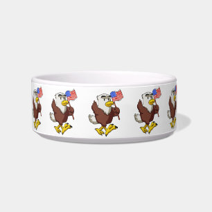 Eagle holding flag at 4th July choose back color Bowl